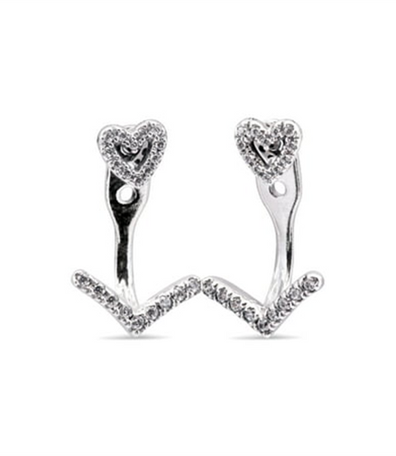 Pandora Timeless Sparkling Wishbone Heart Stud Earrings