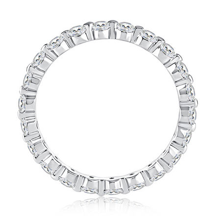 A.JAFFE 14K White Gold Eternity Wedding Band