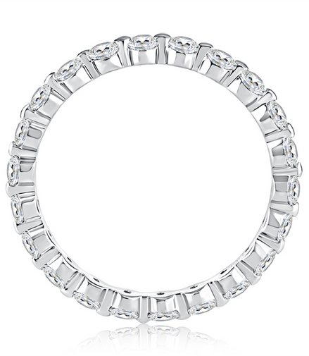 A.JAFFE 14K White Gold Eternity Wedding Band