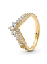Pandora Timeless Gold Plated Wish Tiara Ring Size 52