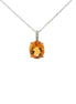 14K White Gold Diamond And Citrine Oval Pendant Necklace