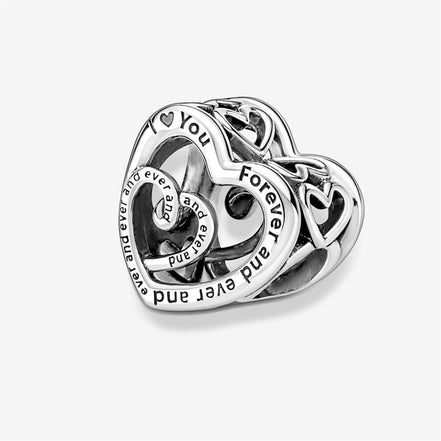 Pandora Moments "Mom" Entwined Infinite Hearts Charm