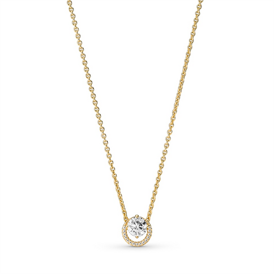 Pandora Timeless Sparkling Round Halo Pendant Collier Necklace