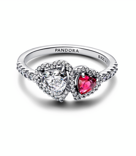 Pandora Timeless Halo Hearts Ring Size 7