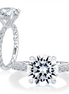 A.JAFFE 14K White Gold 0.78 CTW Diamond Semi-Mount Engagement Ring
