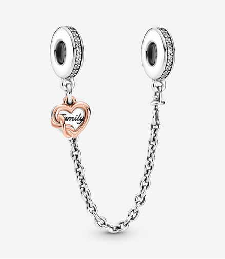 Pandora Moments Family Heart Safety Chain Charm