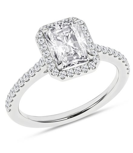 Revelation 14K Gold  2.25 CTW Radiant-Cut Lab Grown Diamond Halo Engagement Ring