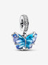 Pandora Moments Blue Murano Glass Butterfly Dangle Charm