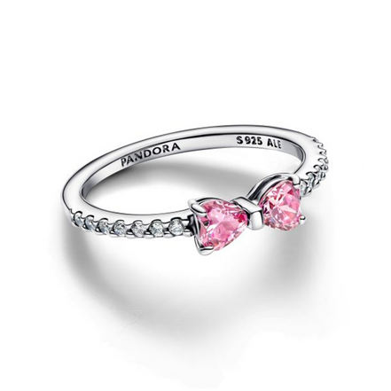 Pandora Timeless Sparkling Pink Bow Ring Size 6