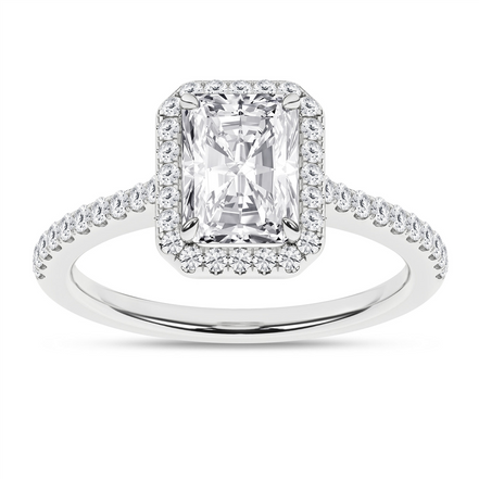 Revelation 14K Gold  2.25 CTW Radiant-Cut Lab Grown Diamond Halo Engagement Ring