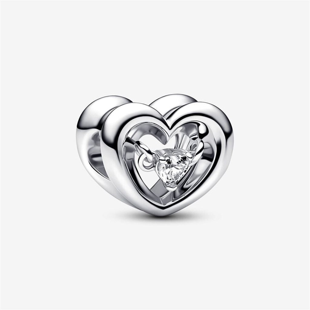 Pandora Moments Radiant Heart & Floating Stone Charm