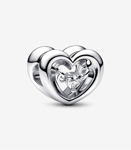 Pandora Moments Radiant Heart & Floating Stone Charm