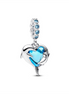 Pandora Blue Murano Glass Dolphins Dangle Charm