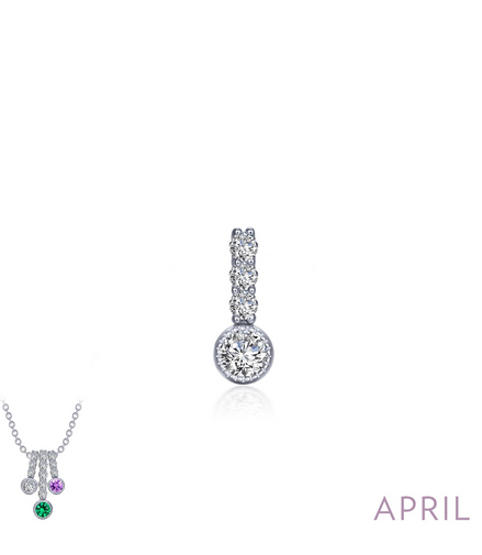 Lafonn 0.17 CTW Simulated Diamond April Birthstone Love Pendant