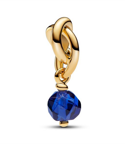Pandora Moments September Birthstone Faceted Blue Eternity Circle Dangle Charm