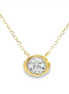 14Ky Bezel Diamond Pendant Necklace