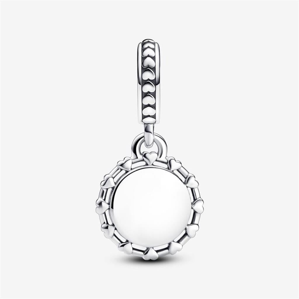 Pandora Moments Engravable Disc & Hearts Dangle Charm