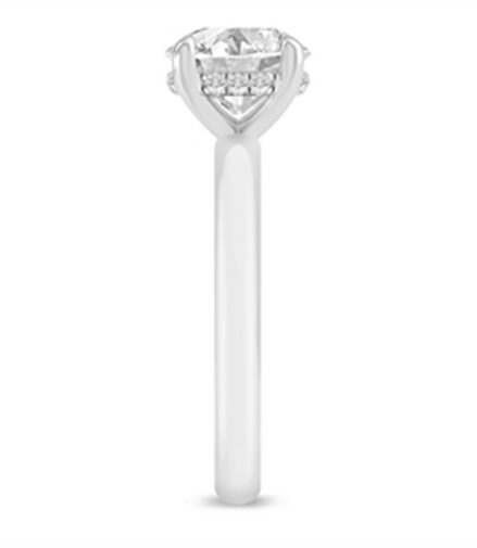 14k White Gold 2 CTW Round Diamond Semi-Mount Engagement Ring