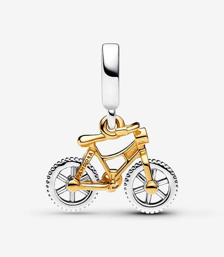 Pandora Moments Two-Tone Spinning Wheels Bicycle Dangle Charm