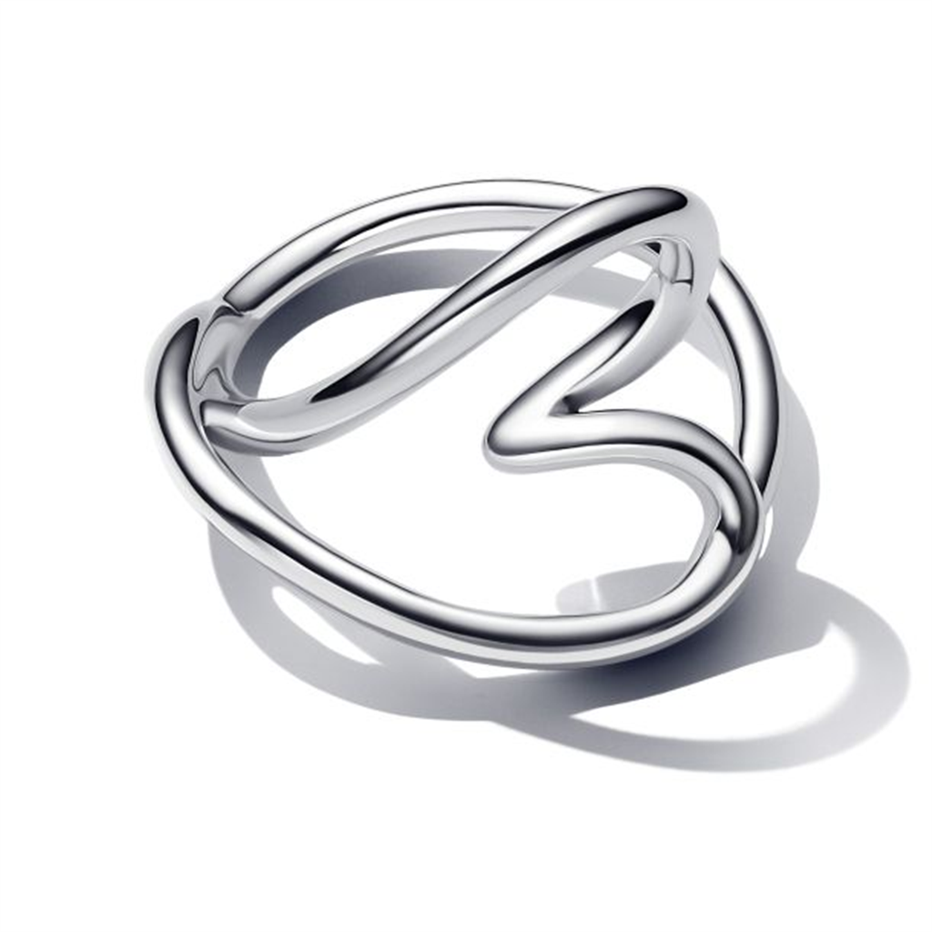 Pandora Essence Organicall Heart Shaped Silver Ring Size 7.5