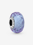 Pandora Moments Wavy Iridescent And Lavender Murano Glass Charm