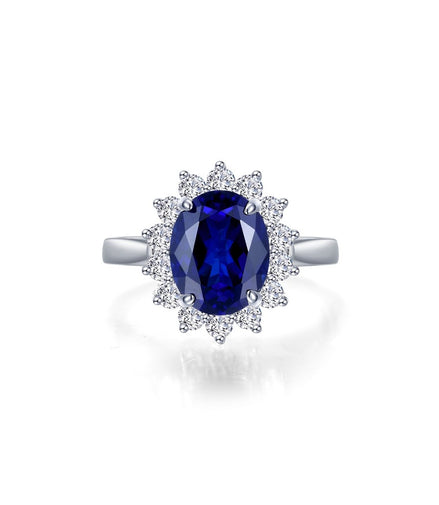 Lafonn 3.10 CTW Simulated Diamond & Lab Grown Sapphire Halo Engagement Ring Size 7