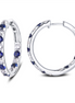 Lafonn 3.52 CTW Simulated Diamond and Sapphire Inside Out Hoop Earrings