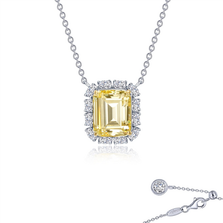 Lafonn 6.66 CTW Simulated Diamond Emerald Cut Halo Necklace