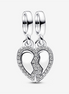 Pandora Moments "FriendsTo The End"  Splittable Heart Dangle Charm