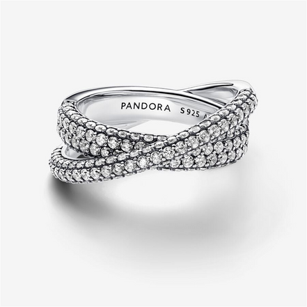 Pandora Timeless Pavé Crossover Dual Band Ring Size 6
