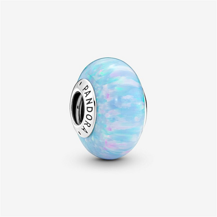 Pandora Moments Opalescent Ocean Blue Murano Charm