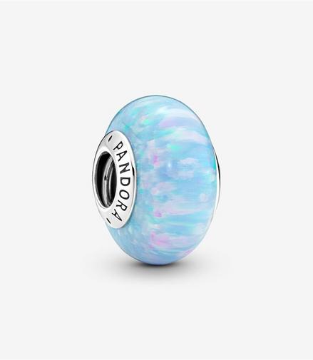 Pandora Moments Opalescent Ocean Blue Murano Charm
