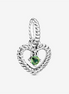 Pandora Moments August Spring Green Beaded Heart Dangle Charm