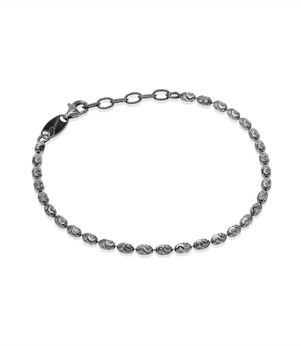 Desmos Ladies Gun Metal Plated Rice Bracelet