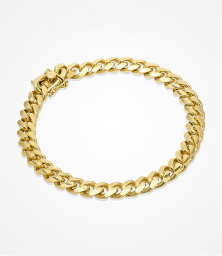 Desmos Men's 18K Gold Plated Miami 250 Cuban Bracelet