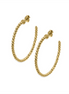 Desmos 18K Gold Overlay 35mm Slash Diamond-Cut Hoop Earrings