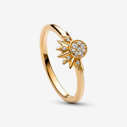 Pandora Moments Celestial Sparkling Sun Ring Size 7