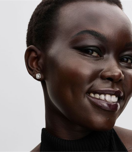 Pandora Square Halo Stud Earrings