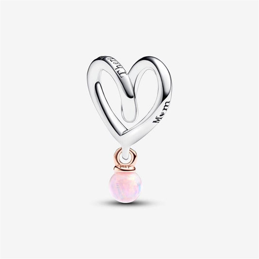 Pandora Moments Two-Tone Mom Wrapped Heart Charm