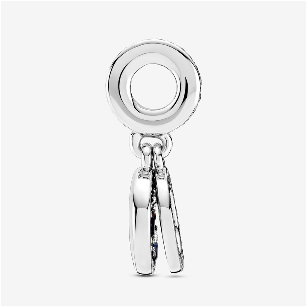 Pandora Moments Sparkling Blue Disc Double Dangle Charm