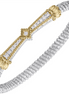 Vahan 14K Gold And Sterling Silver Diamond 4mm Closed Bracelet