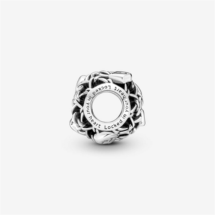 Pandora Moments "True Love" Openwork Chain Link Padlock Charm