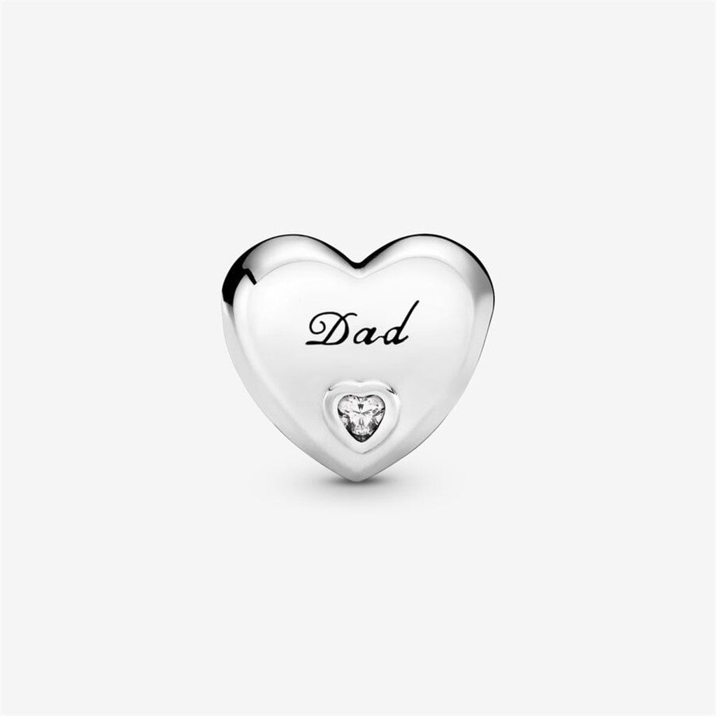 Pandora Moments Silver Dad Heart Charm