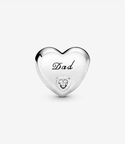 Pandora Moments Silver Dad Heart Charm