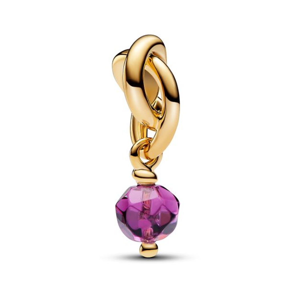 Pandora Moments February Faceted Purple Eternity Circle Dangle Charm