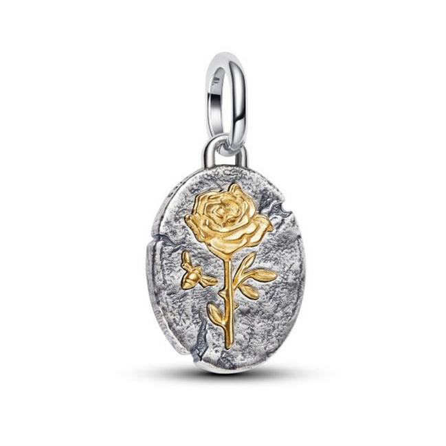 Pandora ME Rose Two-Tone Sterling Silver and Gold-Plated Medallion Charm