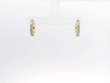 14K Yellow Gold and 0.47 CTW Diamond Huggie Hoop Earrings