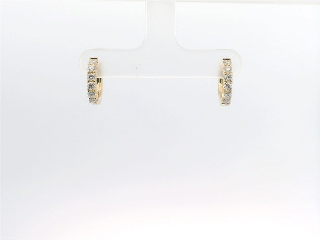 14K Yellow Gold and 0.47 CTW Diamond Huggie Hoop Earrings