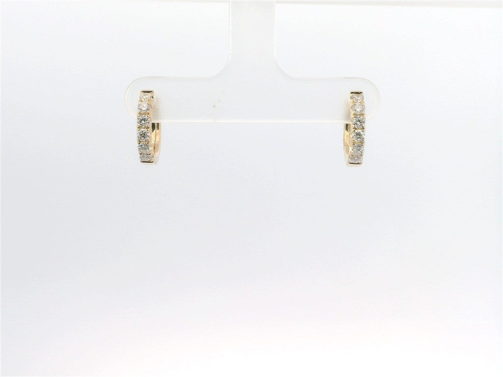 14K Yellow Gold and 0.47 CTW Diamond Huggie Hoop Earrings