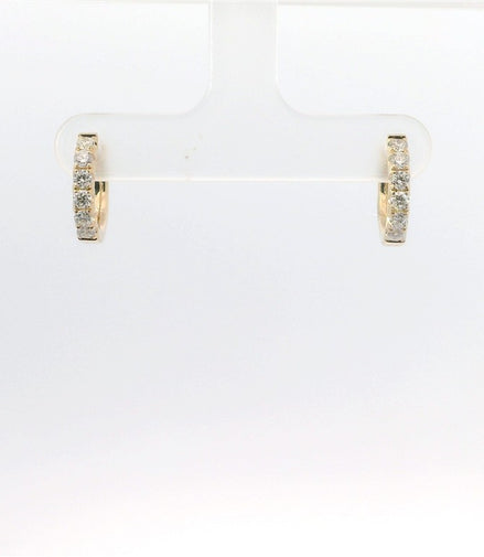 14K Yellow Gold and 0.47 CTW Diamond Huggie Hoop Earrings